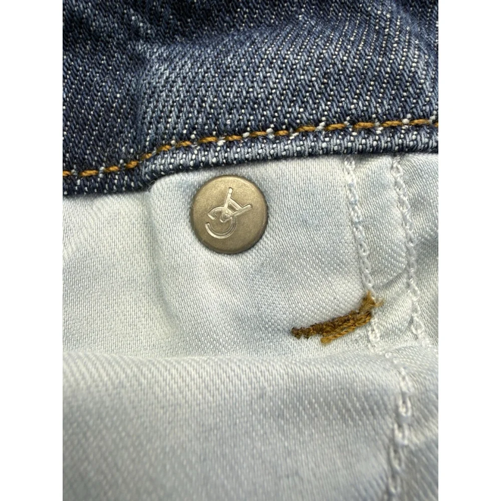Good American Good Boy Split Hem High Waisted Straight Leg Jeans 15 Plus 32x32
